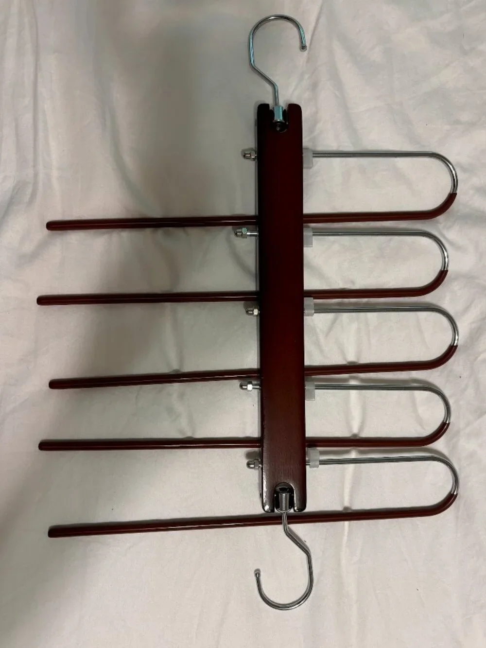 Pants Hangers Space Saving 2-Pack - European Beechwood Scarf & Jean Hangers